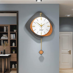 Modern Wall Clocks with Pendulum, Silent Wall Clock Non Ticking - EK CHIC HOME