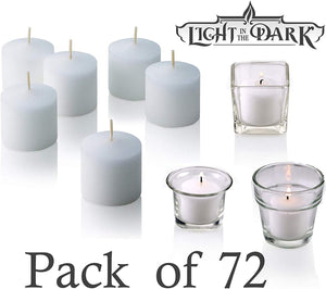 Box of 72 Unscented Candles - 10 Hour Burn Time - Bulk Candles - EK CHIC HOME
