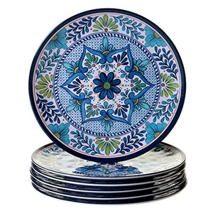 Talavera 11" Dinner Plate (Set of 6), Multicolor - EK CHIC HOME