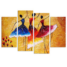 Load image into Gallery viewer, Abstract Spanish Dancer Painting Prints Wall Decor 4 Panels Women 48&quot;W x 32&quot;H - EK CHIC HOME