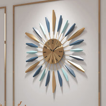 Load image into Gallery viewer, Large Wall Clock Metal Decorative, Mid Century Silent Non-Ticking - EK CHIC HOME