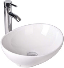 Load image into Gallery viewer, Oval Ceramics Vessel Sink and Faucet Combo White - EK CHIC HOME