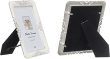 Load image into Gallery viewer, Silver Metal with Ivory Enamel and Crystals 5 x 7 Inch Photo Frame - EK CHIC HOME