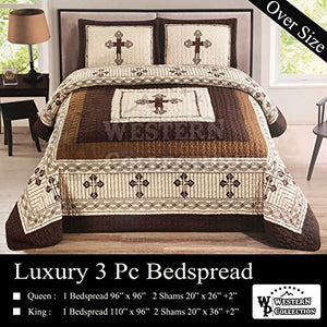 Western Peak 3 Pc Luxury Western Texas Cross Praying Cowboy - EK CHIC HOME