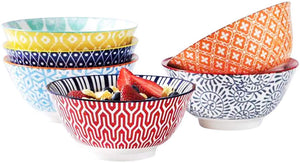 Porcelain Bowls Set - Set of 6, ceramic bowls Gift Pack - EK CHIC HOME