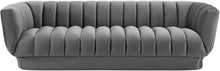 Load image into Gallery viewer, Vertical Channel Tufted Performance Velvet Sofa Couch in Gray - EK CHIC HOME