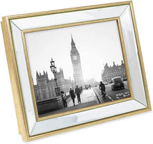 Load image into Gallery viewer, 8x10 Gold Beveled Mirror Picture Frame with Deep Slanted Angle - EK CHIC HOME