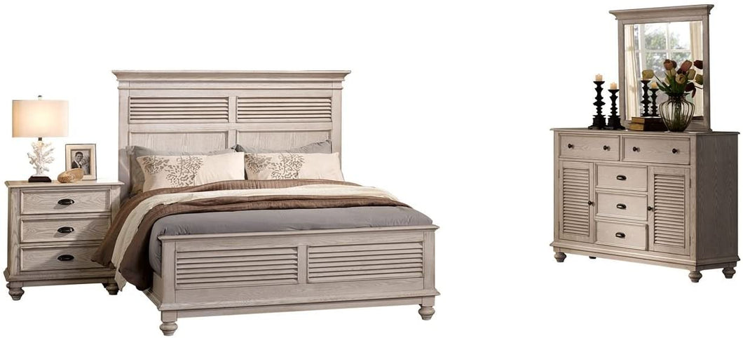 6 Piece Shutter Panel Cal King Bedroom Set - EK CHIC HOME