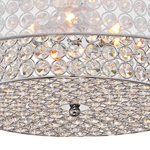 Load image into Gallery viewer, Crystal Raindrop Chandelier Lighting Flush Mount LED Ceiling Light Fixture Pendant Lamp H6&quot; W20&quot; - EK CHIC HOME