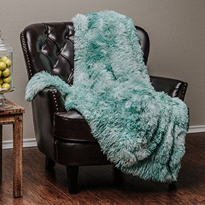 Fur Sherpa Throw Blanket Super Soft Shaggy Fuzzy Fluffy Elegant (50" x 65" - EK CHIC HOME
