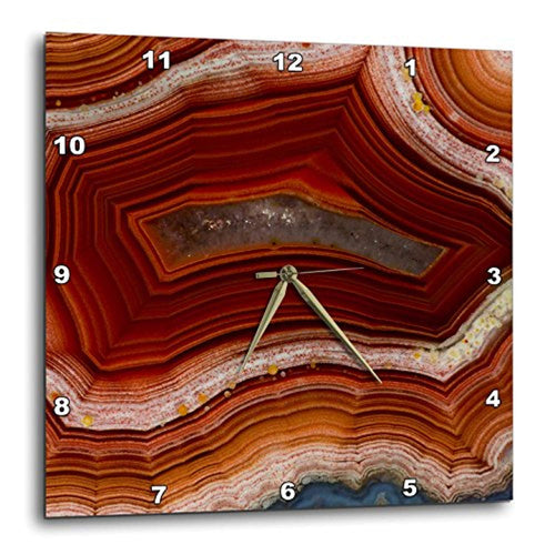 Banded Agate - Rust Colored Wall Clock, 15