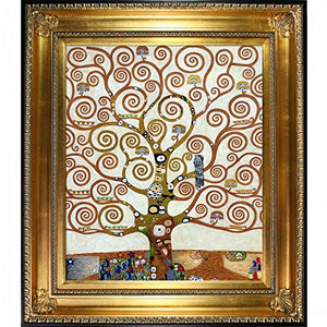 Tree Of Life Metallic Embellished Artwork By Gustav Klimt With Regency Gold Frame - EK CHIC HOME
