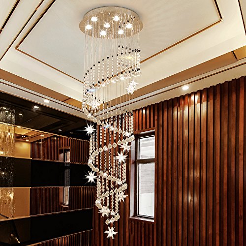 Crystal Swirl Design Raindrop Chandelier Lighting Flush Mount - EK CHIC HOME