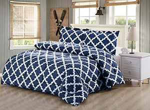 Utopia Bedding Printed Comforter Set (Queen, Navy) with 2 Pillow Shams - EK CHIC HOME