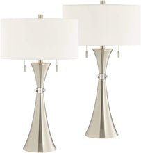 Load image into Gallery viewer, Art Deco Table Lamps Set of 2 Concave Column Hourglass - EK CHIC HOME