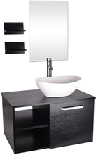 Load image into Gallery viewer, 28 Inch Bathroom Vanity and White Ceramic Sink Combo with Mirror  Faucet - EK CHIC HOME