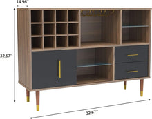 Load image into Gallery viewer, Sideboard Buffet Cabinet,Kitchen Storage Cabinet with Wine Rack, - EK CHIC HOME