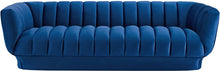 Load image into Gallery viewer, Vertical Channel Tufted Performance Velvet Sofa Couch in Navy - EK CHIC HOME