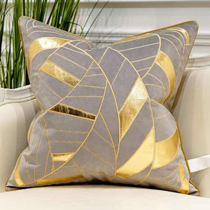 Navy Blue Gold Striped Cushion Cases Luxury European Throw Pillow Covers - EK CHIC HOME