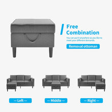 Load image into Gallery viewer, Convertible Sectional Sofa Couch with Storage Ottoman, 4 Pcs Couch Set - EK CHIC HOME