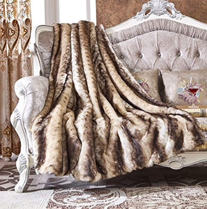 Faux Fur Throw, Fur Blankets Super Soft  60"x70 - EK CHIC HOME