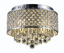 Load image into Gallery viewer, Flush Mount 4-Light Chrome Silver Crystal Chandelier - EK CHIC HOME