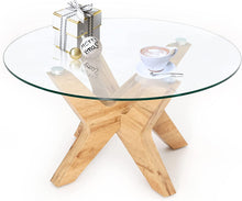 Load image into Gallery viewer, Round Glass Coffee Tables for Living Room, 31.5 in - EK CHIC HOME