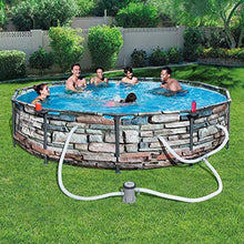 Load image into Gallery viewer, 12&#39; x 30&quot; Steel Pro Max Round Above Ground Swimming Pool Kit with Filter Pump and Filter, Stone Print - EK CHIC HOME