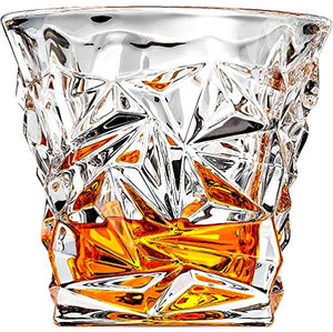 Diamond-Cut Whiskey Glasses 8oz, Set Of 2 - EK CHIC HOME