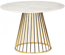 Load image into Gallery viewer, Modern Style Paper Faux Marble  Round Dining Table with Stainless Steel Base - EK CHIC HOME