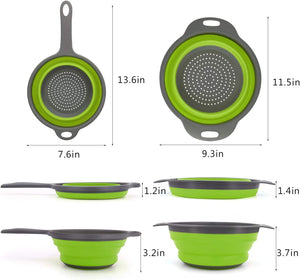 Set of 3 Collapsible Colanders Foldable Strainer - EK CHIC HOME