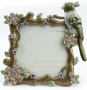 International Designs Peacock Green Jade Round Metal Photo Frames - EK CHIC HOME