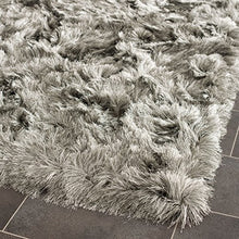 Load image into Gallery viewer, Paris Shag Collection Silver Polyester Area Rug (5&#39; x 8&#39;) - EK CHIC HOME