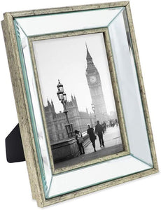 8x10 Gold Beveled Mirror Picture Frame with Deep Slanted Angle - EK CHIC HOME