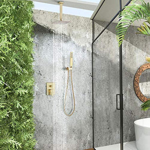 Ceiling Rain Shower Set with Handheld Shower Bathroom Shower Combo Set Luxury - EK CHIC HOME