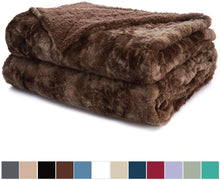 Load image into Gallery viewer, Luxury Faux Fur Bed Throw Blanket, Queen, Full Size, 90x90, - EK CHIC HOME