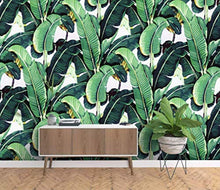 Load image into Gallery viewer, Banana Leaf Wallpaper Tropical Leaves Natural Pattern Wall Art Exotic - EK CHIC HOME