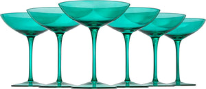 Colored Vintage Glass Coupes 12oz - EK CHIC HOME