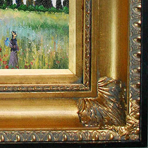 Monet - Poppy Field -  in Argenteuil Oil Painting with Regency Gold Frame - EK CHIC HOME