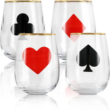 Load image into Gallery viewer, 17oz Casino Party Stemless Wine Glasses - EK CHIC HOME