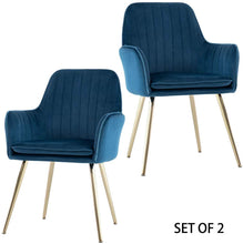 Load image into Gallery viewer, Set of 2 Elegant Velvet Dinning Chair Mid-Back Support - EK CHIC HOME