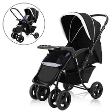 Load image into Gallery viewer, Two Way Stroller, Baby Foldable Conversable Pushchair w/ 5- Point Safety Harness, Sleeping Cushion, Storage Basket, Free Standing - EK CHIC HOME