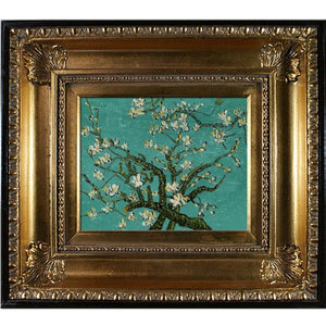 Branches of an Almond Tree in Blossom Canvas Art by Van Gogh with Regency Gold Frame/Finish: Oil Paintings: Paintings - EK CHIC HOME