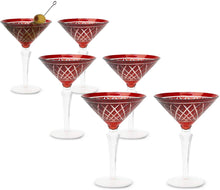 Load image into Gallery viewer, Glam Etched Martini Glasses, Set of 6 - EK CHIC HOME