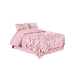 Load image into Gallery viewer, Ella 3-Piece Ruffle Waterfall Comforter Set (Queen, Pink) - EK CHIC HOME