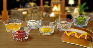 Bowl Set - Crystal Prep, Dip, Dessert, Bar Dish Bowls - Set of 6, 2oz - EK CHIC HOME