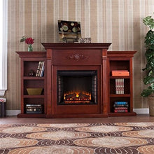 Load image into Gallery viewer, Tennyson Electric Fireplace with Bookcase, Classic Mahogany Finish - EK CHIC HOME