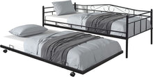 Load image into Gallery viewer, Metal Daybed with Trundle Vintage Twin Size Guest Day Bed with A Trundle - EK CHIC HOME