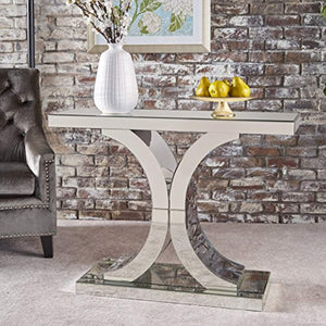Modern X Shaped Glass Finished Console Table - EK CHIC HOME