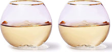 Load image into Gallery viewer, Colored Blush Pink &amp; Gilded Rim Coupe Glass, Large 9oz - EK CHIC HOME